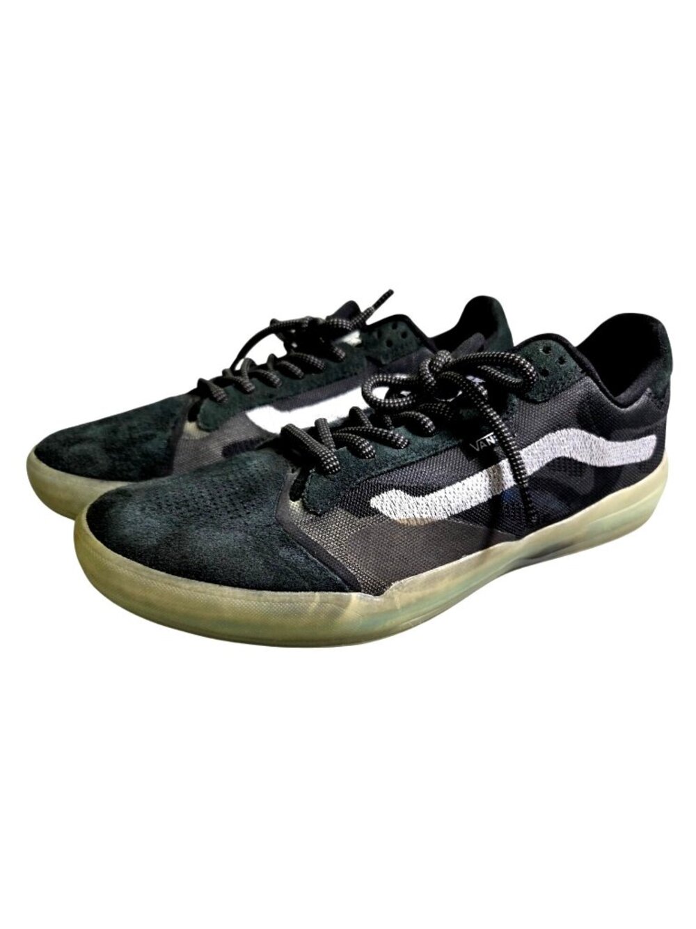 Vans EVDNT UltimateWaffle Mens 9.5 Black Translucent Sole Skate Shoes